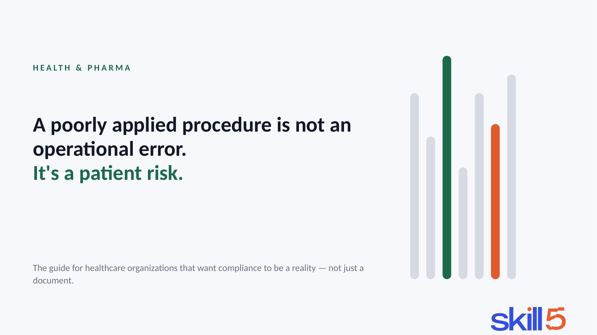 In your sector, a poorly applied procedure isn't a mistake. It's a patient risk.